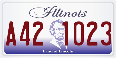 IL license plate A421023