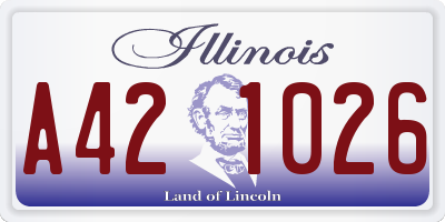 IL license plate A421026