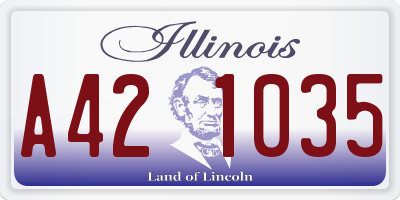 IL license plate A421035