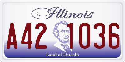 IL license plate A421036