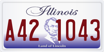 IL license plate A421043