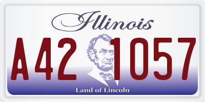 IL license plate A421057