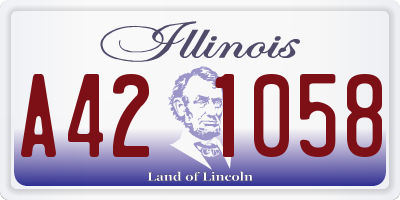IL license plate A421058