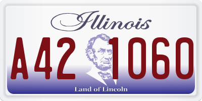 IL license plate A421060