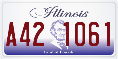 IL license plate A421061