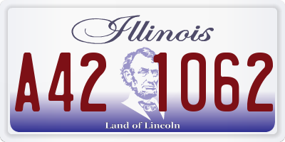 IL license plate A421062