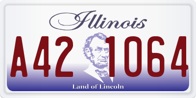IL license plate A421064
