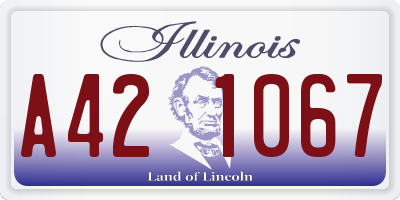 IL license plate A421067