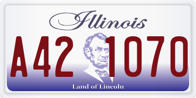 IL license plate A421070