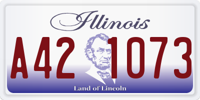 IL license plate A421073