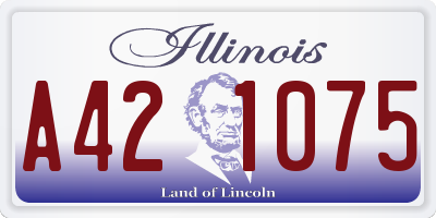 IL license plate A421075
