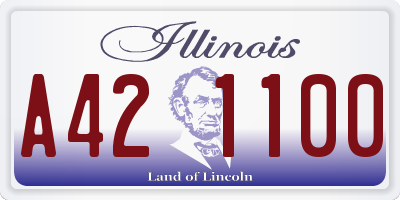 IL license plate A421100