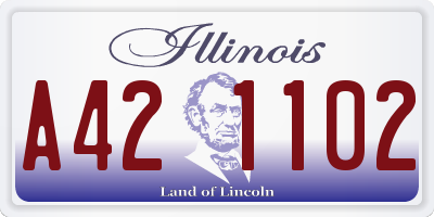 IL license plate A421102