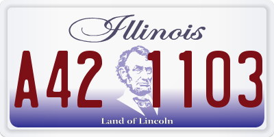 IL license plate A421103