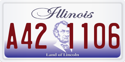 IL license plate A421106