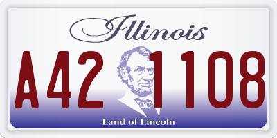 IL license plate A421108