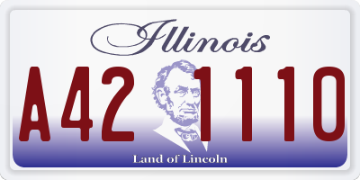 IL license plate A421110