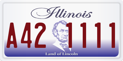 IL license plate A421111