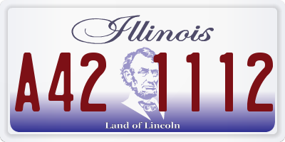 IL license plate A421112