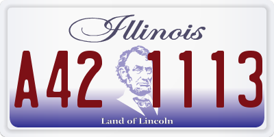 IL license plate A421113