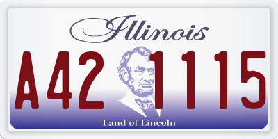 IL license plate A421115