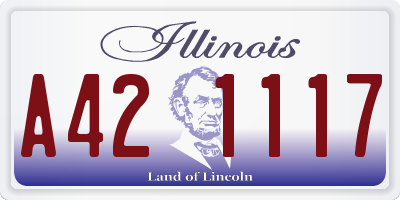 IL license plate A421117