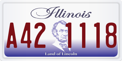 IL license plate A421118