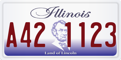 IL license plate A421123