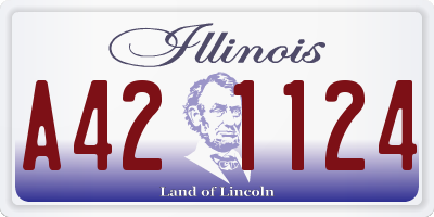 IL license plate A421124