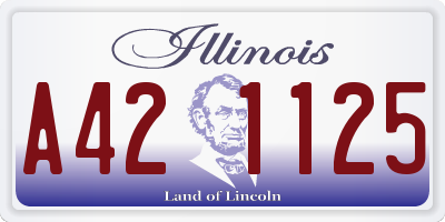 IL license plate A421125