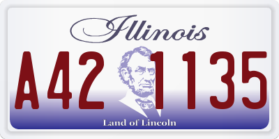 IL license plate A421135