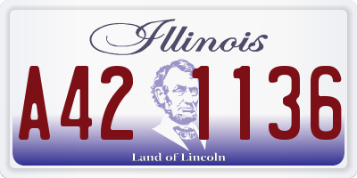 IL license plate A421136