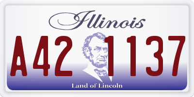 IL license plate A421137