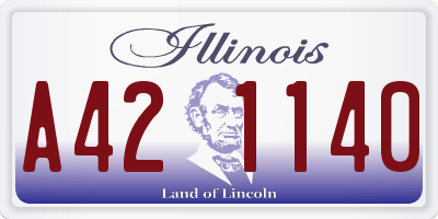 IL license plate A421140