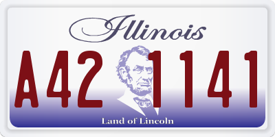 IL license plate A421141