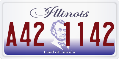 IL license plate A421142