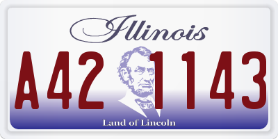 IL license plate A421143