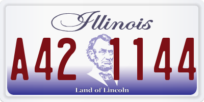 IL license plate A421144