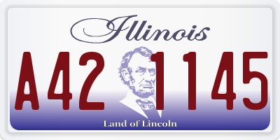 IL license plate A421145