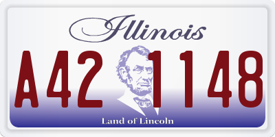 IL license plate A421148