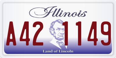 IL license plate A421149