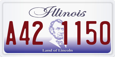 IL license plate A421150