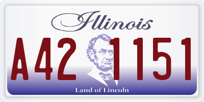 IL license plate A421151