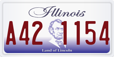 IL license plate A421154