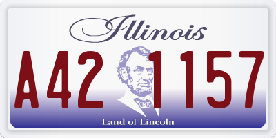 IL license plate A421157