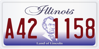 IL license plate A421158