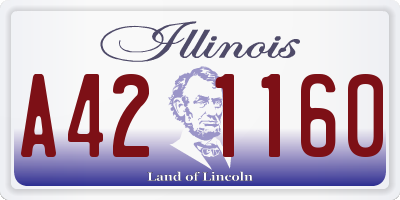 IL license plate A421160