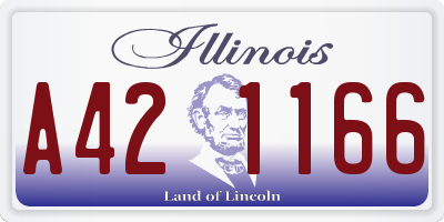IL license plate A421166