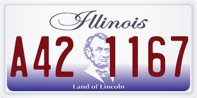 IL license plate A421167