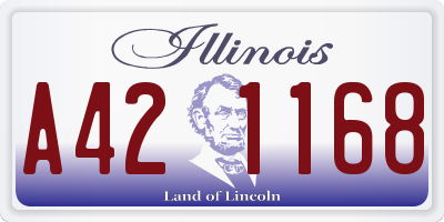 IL license plate A421168